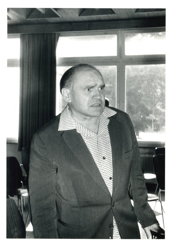 Serocki in the lecture room - 
	Kazimierz Serocki in the lecture room, 1970s